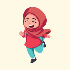 Illustration of an Kids Go to school