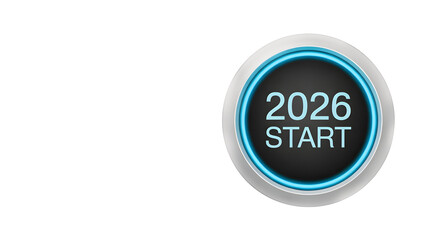 Start 2026 now with this modern, glowing button for innovative tech and future concepts