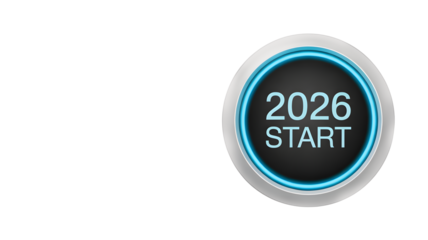 Start 2026 now with this modern, glowing button for innovative tech and future concepts