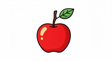 Cartoon Apple Illustration: Fresh, Healthy, and Simple