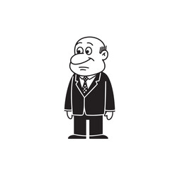 Old person in formal suit black and white vector illustration portrait elegant classic digital artwork