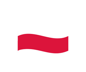 Poland waving flag illustration on transparent background. 