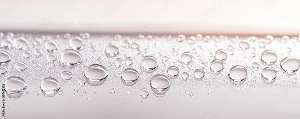 Aufkleber a close-up view of water droplets on a smooth surface, creating a textured and visually appealing pa