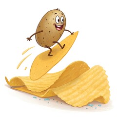 A cute yellow banana cartoon eating an apple from a delicious sweet food meal vector illustration