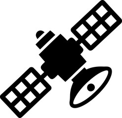 Simple satellite icon for space exploration and communication