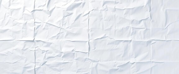 Wrinkled white grid paper background, subtle shadows, textured surface,  design,  blank