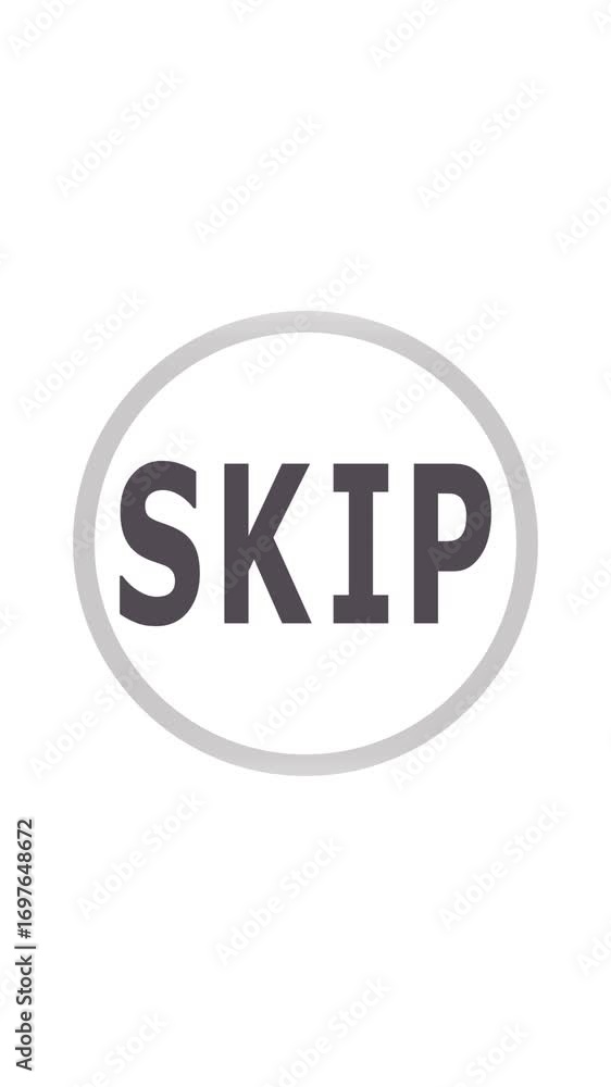 Aufkleber fast forward button transition grey oval skip button for vertical video. vertical video modern inter