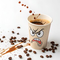 cup of coffee with beans