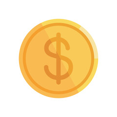 Coin money icon vector design illustration template in trendy style