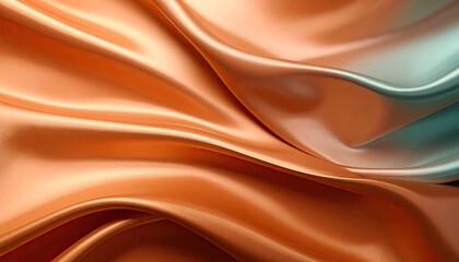 Fototapeta premium Abstract Draped Fabric in Peach and Teal Gradient