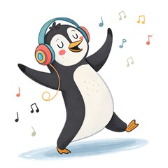 penguin with ice cream