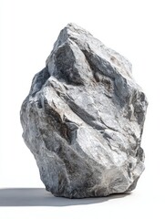 Obraz premium Grey and White Rough Textured Rock on White Background