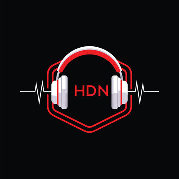 HDN  Headphone Company logo. HDN Modern Music logo design for entrepreneur and business. HDN Entertainment Branding best icon.
