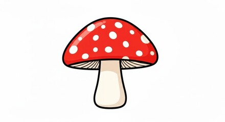 Cartoon Fly Agaric Mushroom Illustration