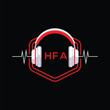 HFA  Headphone Company logo. HFA Modern Music logo design for entrepreneur and business. HFA Entertainment Branding best icon.
