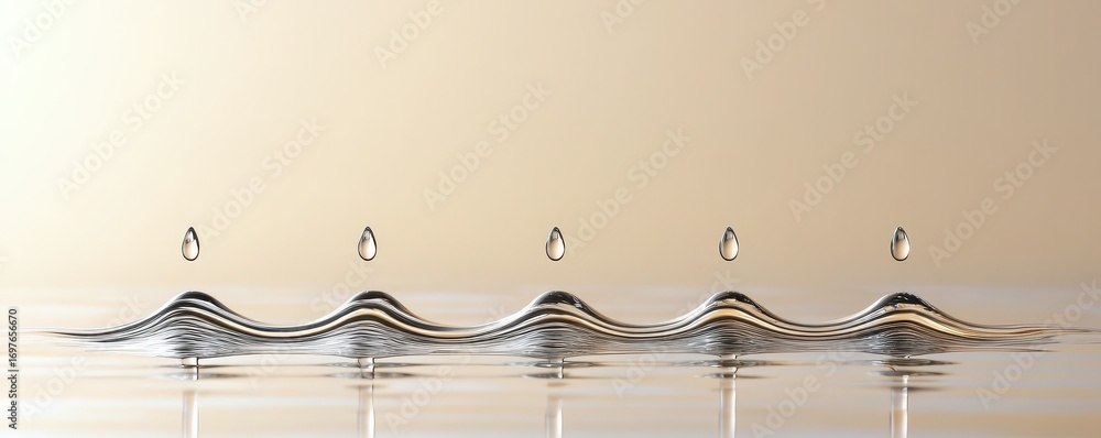Aufkleber a serene image of water droplets creating ripples on a smooth surface, showcasing fluid dynamics and