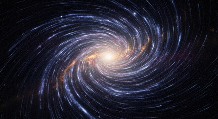 Vast spiral galaxy is revealed with brilliant blue star clusters, swirling dust lanes, and glowing gas. This spiral galaxy showcases immense scale and majestic beauty of universe.