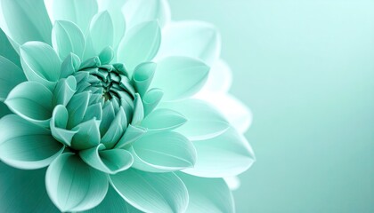 Aqua Dahlia Bloom Close Up
