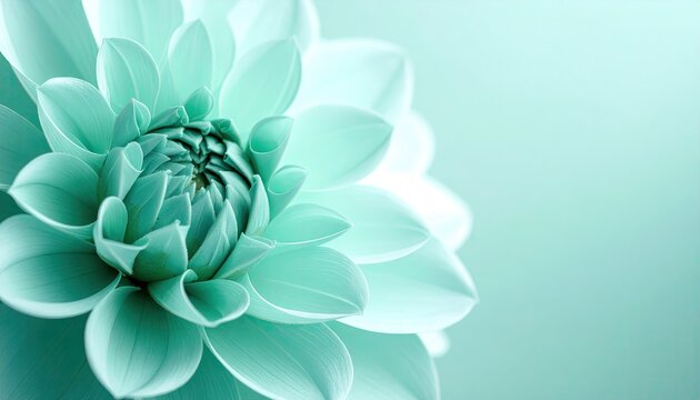 Aqua Dahlia Bloom Close Up