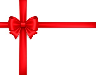 Red ribbon bow, gift wrap design