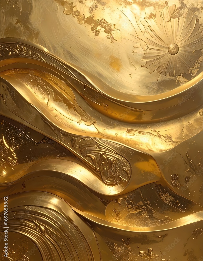 Aufkleber intricate gold texture with flowing patterns and artistic design