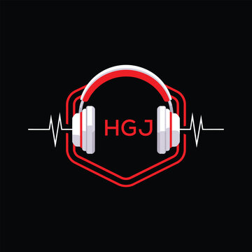 HGJ  Headphone Company logo. HGJ Modern Music logo design for entrepreneur and business. HGJ Entertainment Branding best icon.
