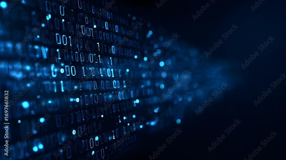 Poster binary code stream in digital space