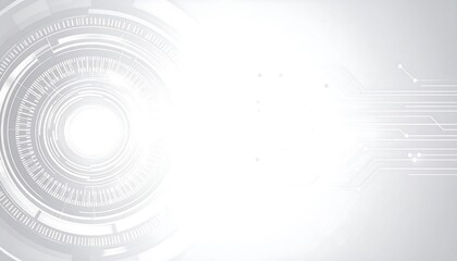 Abstract technological graphic with concentric circles and circuit lines