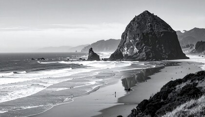 Coastal black and white panorama
