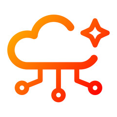 Cloud computing. cloud, technology, data, digital, network, storage, internet, server, online. Vector Icon Illustration