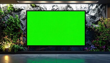 Obraz premium Modern interior with large green screen TV