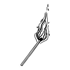 burning matchstick vector illustration