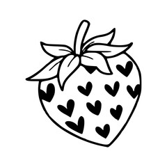 cute strawberry with heart seeds 