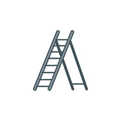 Minimalist foldable ladder design icon for home improvement projects &ndash; stock vector flat illustration