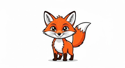 Cartoon Fox Illustration: Cute and Playful Design