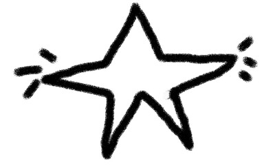 Jagged Black Star Icon | Bold Graphic Design Illustration, black star on white background