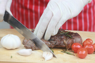 chef cutting vegetables
