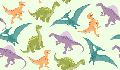 Cute dinosaurs pattern background vector design