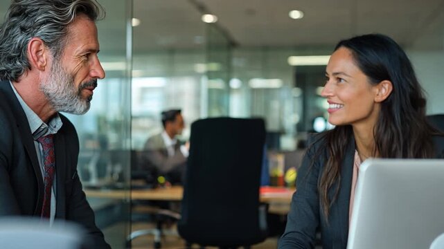 A senior manager mentoring a junior employee, a scene of professional development and a supportive workplace.