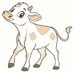 Cute calf vector illustration