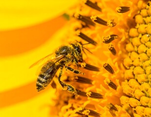 Honeybee on sunflower