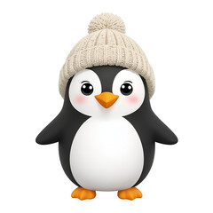 Naklejka premium 3d penguin in winter hat