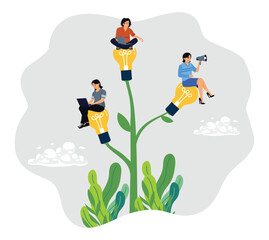 Collaboration and teamwork in career growth towards success.