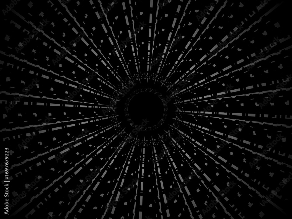Poster abstract futuristic dark black background with circular wave design. realistic 3d wallpaper with mod