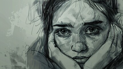 solitude, dépression, replis sur soi, illustration sur le thème de la santé mentale