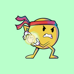 Emoji Character Fight Game Power vector illustration. Gaming, power design concept.