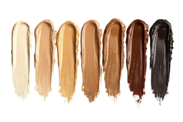 Foundation swatches in various shades