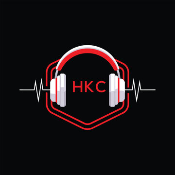 HKC  Headphone Company logo. HKC Modern Music logo design for entrepreneur and business. HKC Entertainment Branding best icon.
