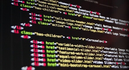 HTML Source Code on Screen with Color Syntax Highlighting