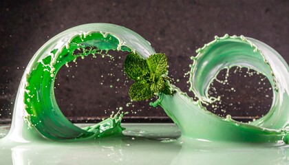 Mint drink splash art